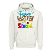 Oatmeal Heather happy last day of school Zipper Hoodie - Artiststas