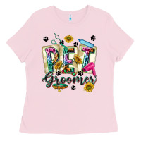 Bubblegum Pink Western Pet Groomer Ladies Tee - texasbilliewilder
