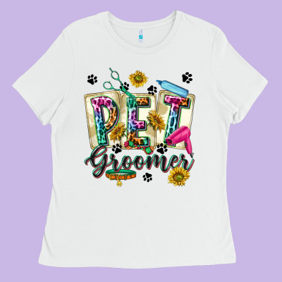 Western Pet Groomer Ladies Tee Designed By Texasbilliewilder