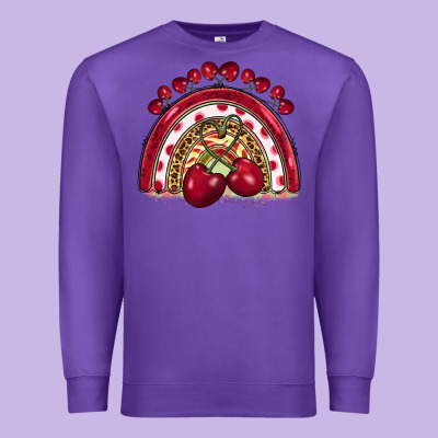 Cherry Rainbow Premium Sweatshirt Designed By Barkaloodesign
