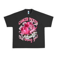 Pigment Black cancer picked the wrong girl Urban Heavy Tee - CowGirlArtShop