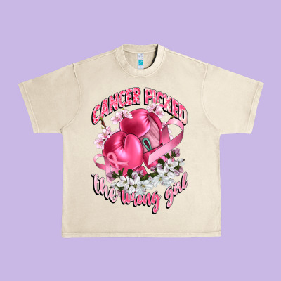 Cancer Picked The Wrong Girl Urban Heavy Tee Designed By Cowgirlartshop