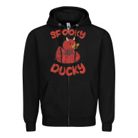 Black spooky devil rubber duck halloween Zipper Hoodie - longCreatives