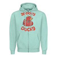 Seafoam spooky devil rubber duck halloween Zipper Hoodie - longCreatives