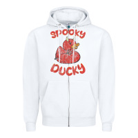 White spooky devil rubber duck halloween Zipper Hoodie - longCreatives