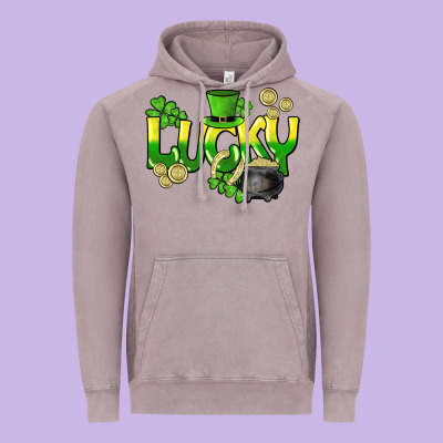 Lucky St. Patrick's Day Vintage Hoodie Designed By Howdyjamesfarm