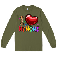Army Green i love my moms Long Sleeve Tee - OliviaCreatesArt