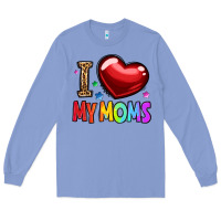 Colony Blue i love my moms Long Sleeve Tee - OliviaCreatesArt