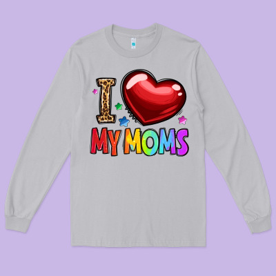 I Love My Moms Long Sleeve Tee Designed By Oliviacreatesart