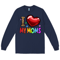 Navy i love my moms Long Sleeve Tee - OliviaCreatesArt