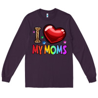Plum i love my moms Long Sleeve Tee - OliviaCreatesArt