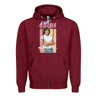Burgundy Matt Dillon - Retro Aesthetic Design Zipper Hoodie - longCreatives