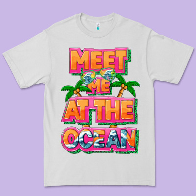 Meet Me At The Ocean Summer Premium Tee Designed By Nancycooperartshop