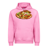 Fuchsia Pink big pizza Urban Hoodie - AdoDesignShop
