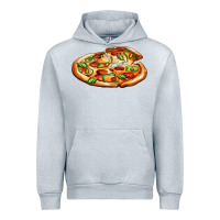 Heather Grey big pizza Urban Hoodie - AdoDesignShop