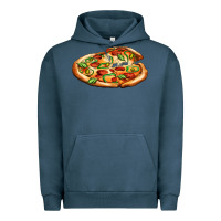 Pigment Midnight Navy big pizza Urban Hoodie - AdoDesignShop