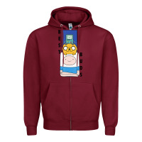 Burgundy Cn Adventure Time Finn Jake Bmo Best Buds Zipper Hoodie - longCreatives