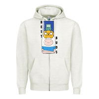 Oatmeal Heather Cn Adventure Time Finn Jake Bmo Best Buds Zipper Hoodie - longCreatives