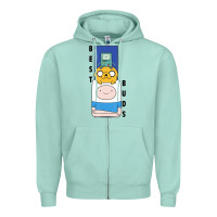 Seafoam Cn Adventure Time Finn Jake Bmo Best Buds Zipper Hoodie - longCreatives