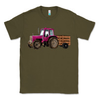 Army Green Pink Farm Tractor Classic Tee - RanaPortraitStore