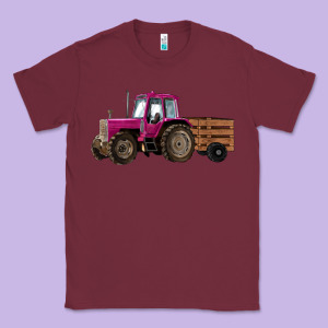 Pink Farm Tractor Classic Tee Designed By Ranaportraitstore
