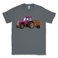 Charcoal Heather Pink Farm Tractor Classic Tee - RanaPortraitStore