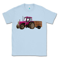 Dusty Blue Pink Farm Tractor Classic Tee - RanaPortraitStore