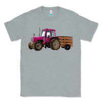 Heather Grey Pink Farm Tractor Classic Tee - RanaPortraitStore