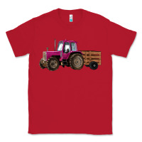 Red Pink Farm Tractor Classic Tee - RanaPortraitStore