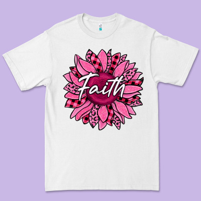 Faith Breast Cancer Awareness Sunflower Premium Tee Designed By Jasminsmagicworld