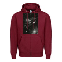 Burgundy Outer Wilds Zipper Hoodie - longCreatives