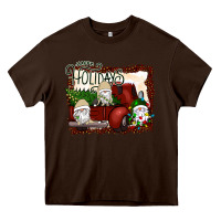 Chocolate Brown happy holidays gnomes Christmas Truck Heavy Core Tee - Bettercallsaul
