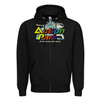 Black Funny Action Park New Jersey 1978 Vintage Zipper Hoodie - longCreatives
