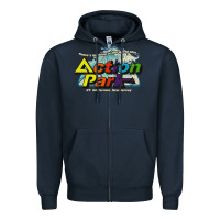 Navy Funny Action Park New Jersey 1978 Vintage Zipper Hoodie - longCreatives