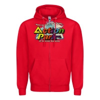 Red Funny Action Park New Jersey 1978 Vintage Zipper Hoodie - longCreatives