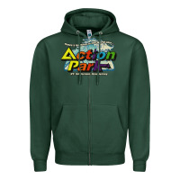 Sports Green Funny Action Park New Jersey 1978 Vintage Zipper Hoodie - longCreatives