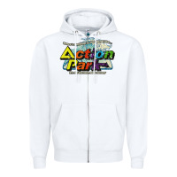 White Funny Action Park New Jersey 1978 Vintage Zipper Hoodie - longCreatives