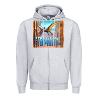 Heather Grey dinosaur pterodactyl Zipper Hoodie - Artiststas
