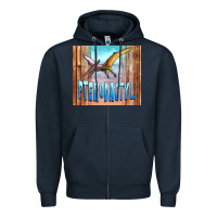 Navy dinosaur pterodactyl Zipper Hoodie - Artiststas