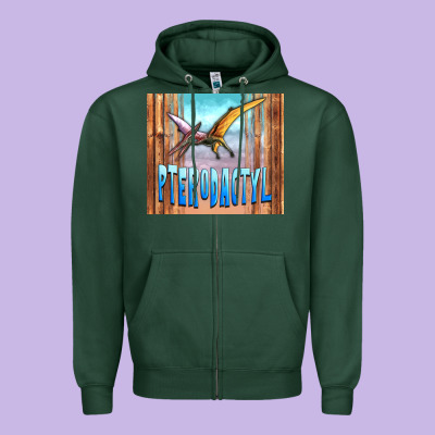 Dinosaur Pterodactyl Zipper Hoodie Designed By Artiststas