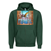 Sports Green dinosaur pterodactyl Zipper Hoodie - Artiststas