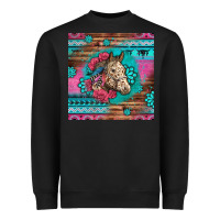 Black floral horse Heavyweight Sweatshirt - LillyAllenDesigns