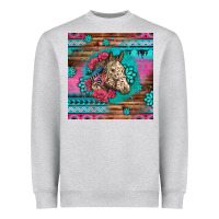Heather Grey floral horse Heavyweight Sweatshirt - LillyAllenDesigns