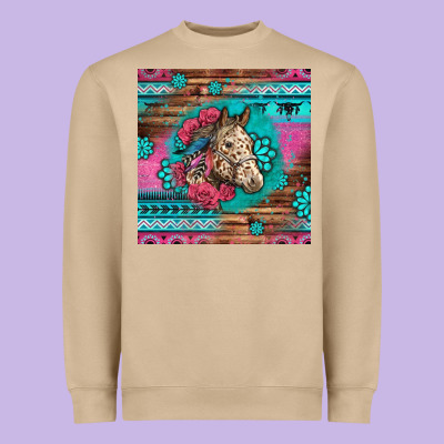 Floral Horse Heavyweight Sweatshirt Designed By Lillyallendesigns
