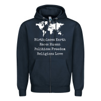 Navy birthplace earth race human politics freedom religion love t shirt Zipper Hoodie - longCreatives