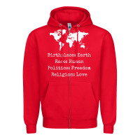 Red birthplace earth race human politics freedom religion love t shirt Zipper Hoodie - longCreatives