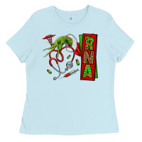 Baby Blue Christmas Character Ladies Tee - NancyCooperArtShop