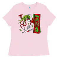 Bubblegum Pink Christmas Character Ladies Tee - NancyCooperArtShop