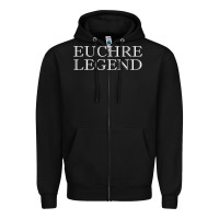 Black euchre tee shirt funny euchre player gift idea euchre legend Zipper Hoodie - longCreatives