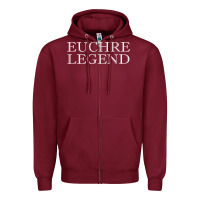 Burgundy euchre tee shirt funny euchre player gift idea euchre legend Zipper Hoodie - longCreatives
